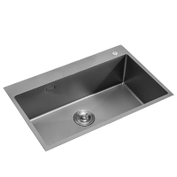 九牧(JOMOO)厨房水槽手工大单槽加厚304不锈钢洗菜盆洗碗池纳米一体盆06248