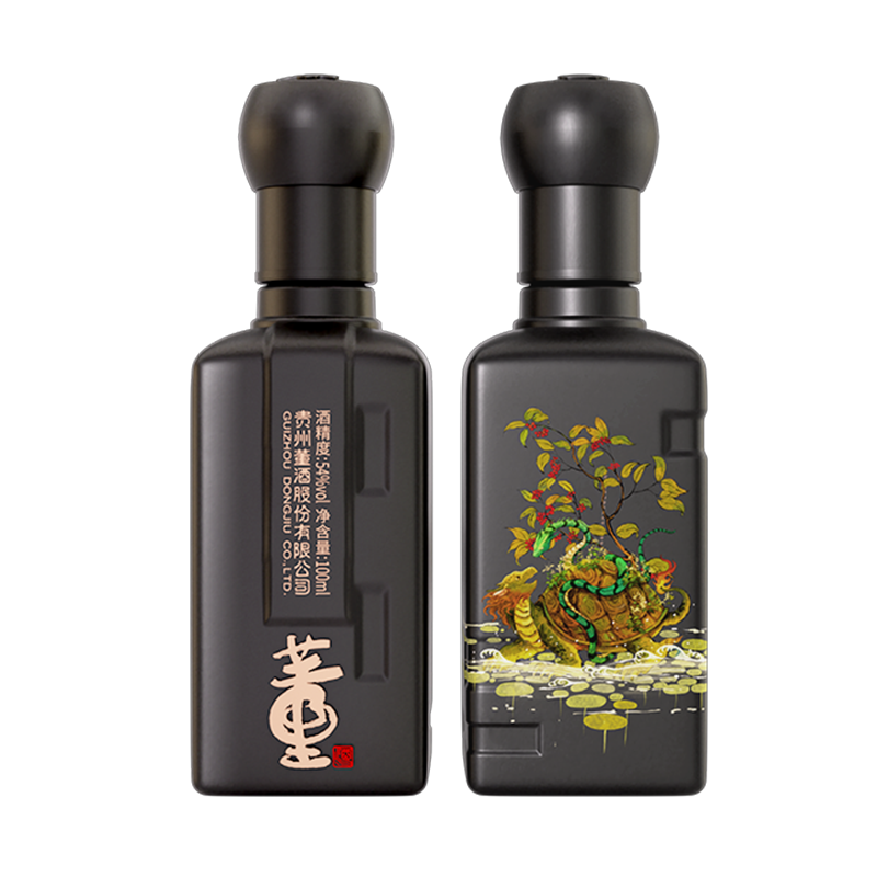 董酒[收藏]54度佰草醉兽董酒(玄武)100ml董香型白酒国密工 佰草入曲