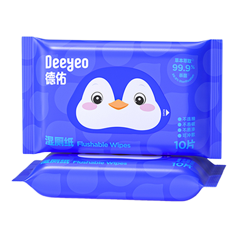 德佑湿厕纸10片*20包携带方便企鹅古戈版2007DYWP061