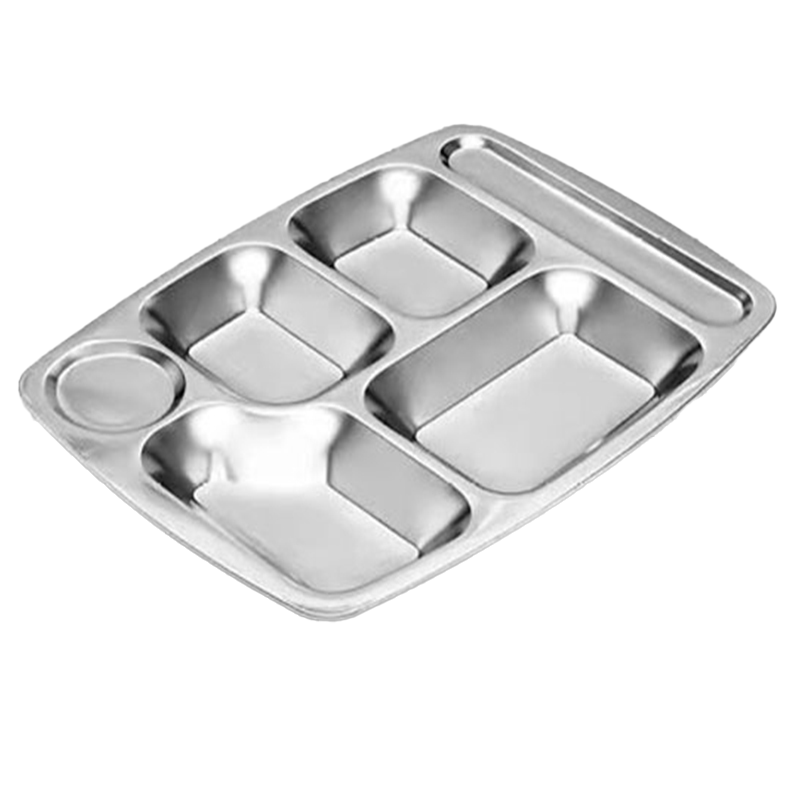 泉好 不锈钢六格餐盘 345*265*23mm 1.5mm 个