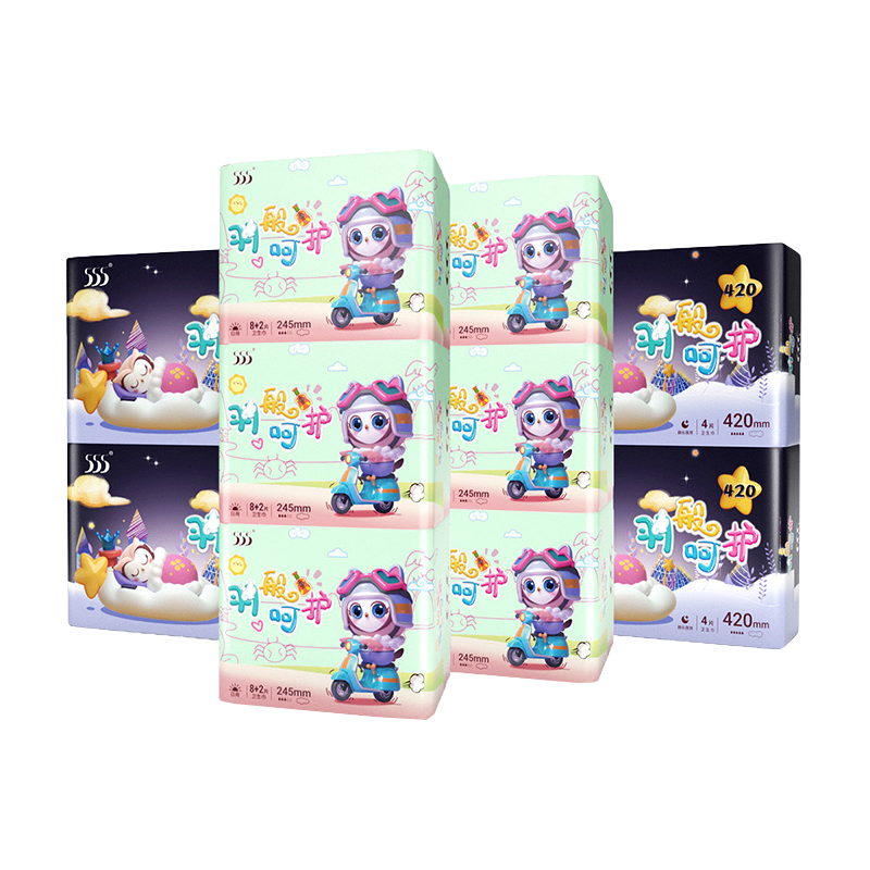 555羽般呵护日夜组套76片羽般日用245*6包+加长420*4包