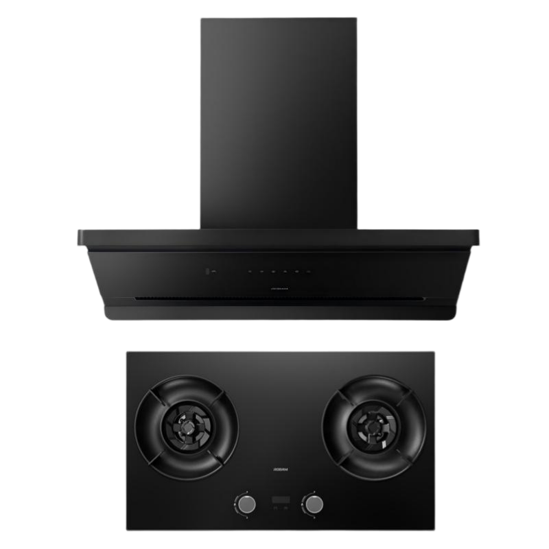 老板(Robam)[超薄平嵌小黑镜L3]抽吸排油烟机顶侧一体家用27大吸力定时款烟灶联动套装L3+E2P 天然气