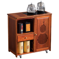 戴劲实木移动茶水柜茶桌边柜泡茶台烧水壶一体边柜单门单抽煮茶电器