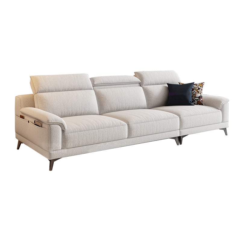 虔度北欧简约三人位转角皮沙发大户型客厅组合设计多功能头层牛皮舒适耐用