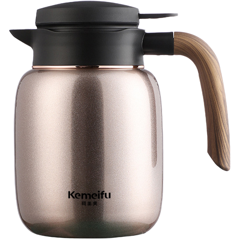 珂美芙 316不锈钢内胆水壶 金色1000ml 个