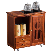 晋舰实木移动茶水柜茶桌边柜泡茶台烧水壶一体边柜单门双抽煮茶电器