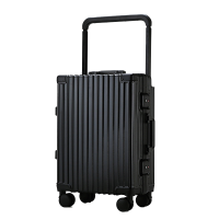 三人居旅行箱拉杆箱行李箱黑色24寸SRJ113/套