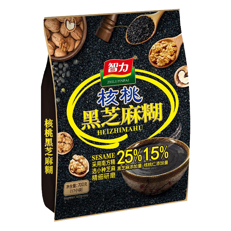 智力 核桃黑芝麻糊700g(内含17小包)营养早餐冲调饮品冲饮芝麻糊即食