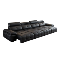 虔度头层牛皮三人沙发简约北欧大户型客厅现代家居多功能电动按摩带脚托设计