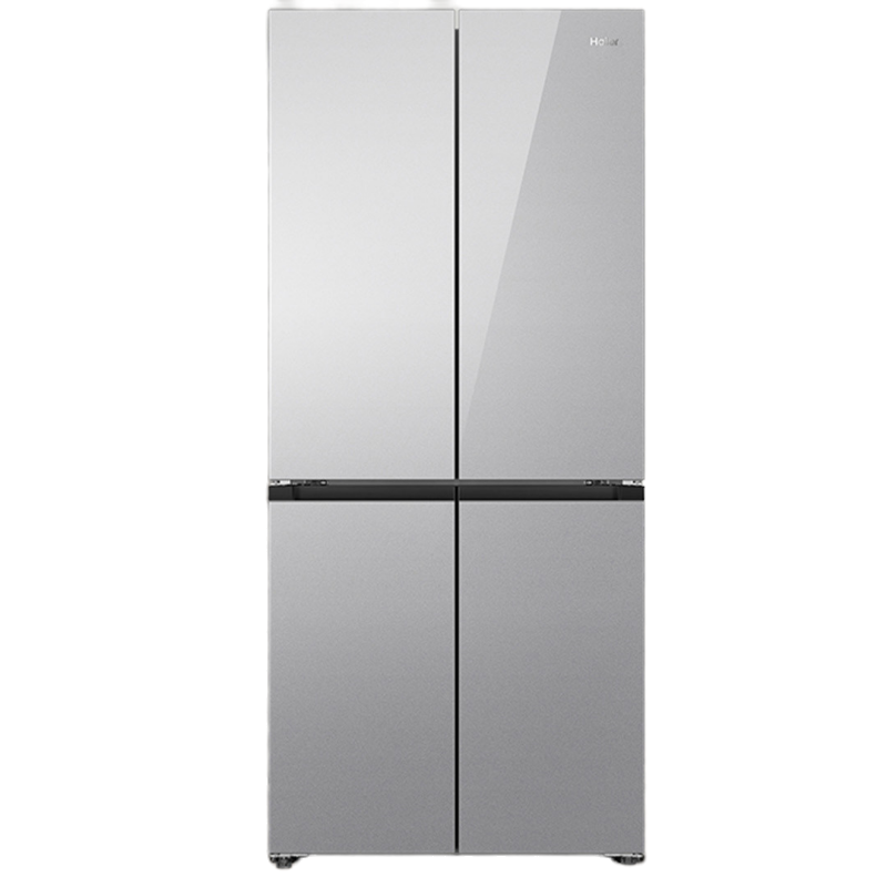 海尔十字对开门冰箱 BCD-500WGHTDEDSWU1 500升1级能效秘境银钢化玻璃面板双循环变频自动除霜