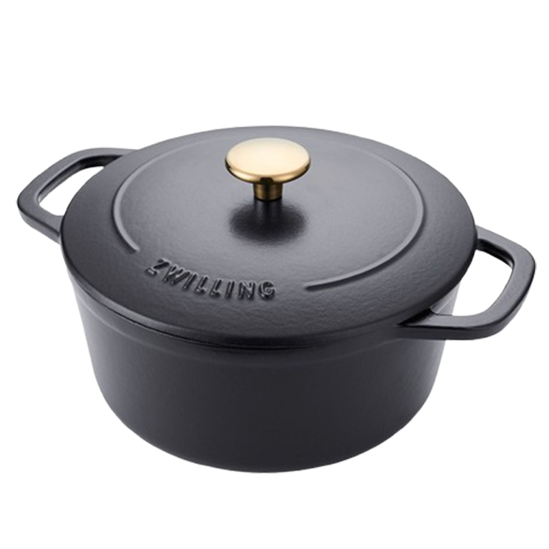 双立人炖锅20cm一锅多用珐琅铸铁哑光黑40501-462