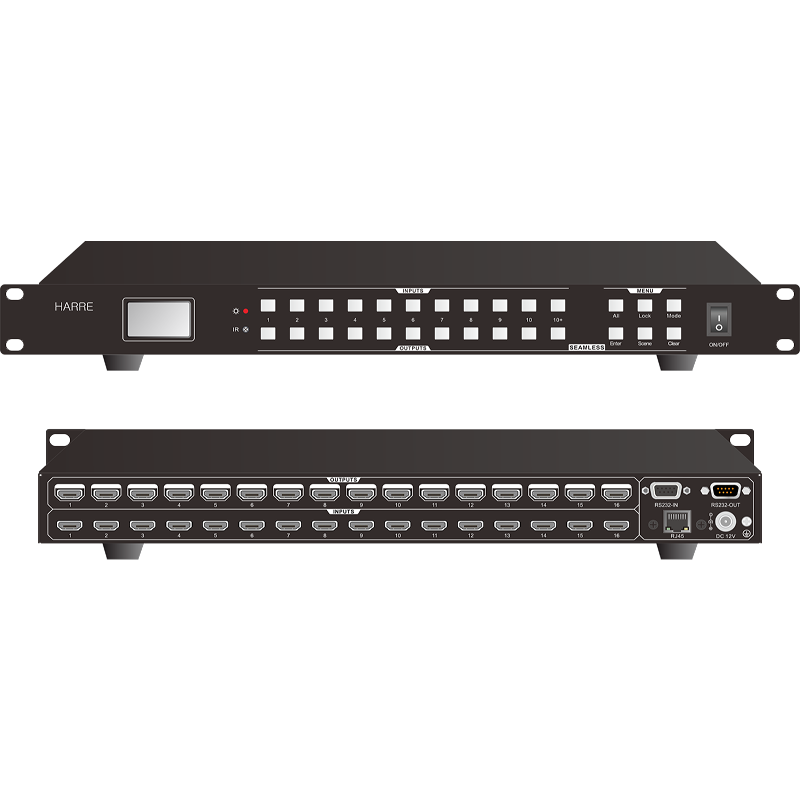 输入16路HDMI信号,输出16路HDMI信号
