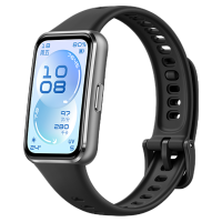 华为手环11 NFC版 羽砂黑 铝合金表壳氟橡胶表带8.99毫米超薄机身专业睡眠健康监测华为智能运动手环