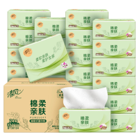 清风棉柔系列抽纸4层80抽家用实惠装餐巾纸面巾纸卫生纸巾10包