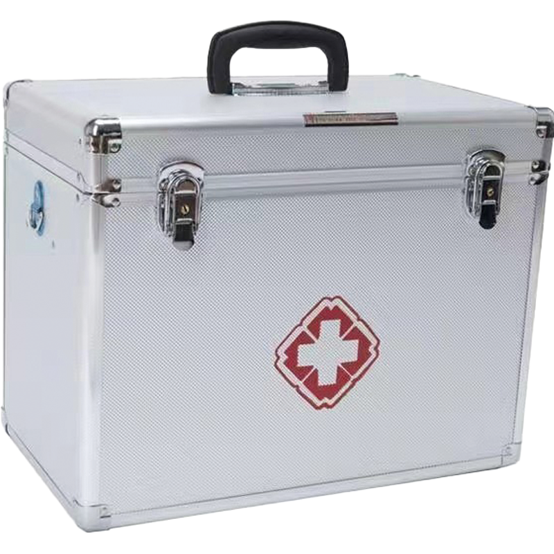 老房太太 铝合金框架急救箱 18寸 双层收纳箱 带锁医药箱 手提背带两用 L289/个