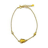 北京黄金925银镶石拉丝葫芦手链国风招财纳福 送女友礼物