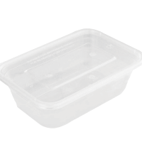 老房太太 一次性餐盒 PP长方形透明 650ml 300套整箱 打包盒 塑料饭盒 L267/箱