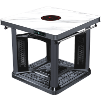 焱魔方T9岩板90带炉取暖桌正方形烤火桌电暖桌电烤桌电烤炉电暖炉烤火炉取暖炉家用电炉子电炉桌电热桌子多功能取暖器植绒防烫