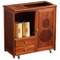 晋舰实木移动茶水柜茶桌边柜泡茶台家用烧水壶一体边柜单门双抽无盖板