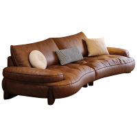 虔度大容量三人位转角沙发简约北欧风格头层牛皮耐用舒适高性价比选择