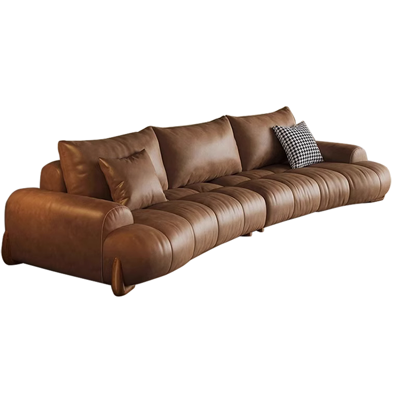 虔度北欧极简三人沙发大户型客厅布艺转角懒人沙发多功能可拆洗皮质头层牛皮沙发