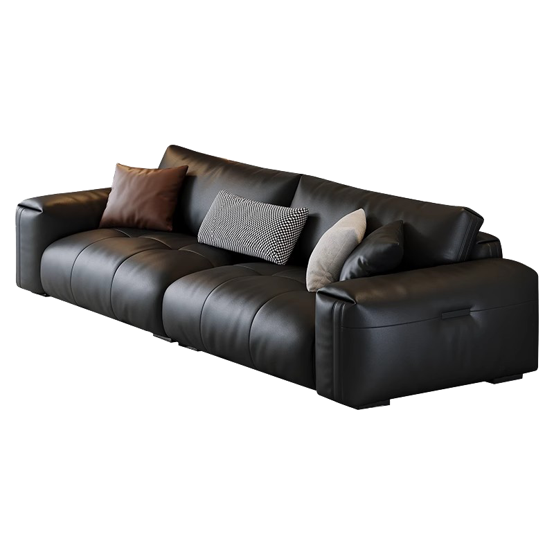 虔度现代简约三人位转角皮艺沙发大户型客厅家居头层牛皮设计高档耐用
