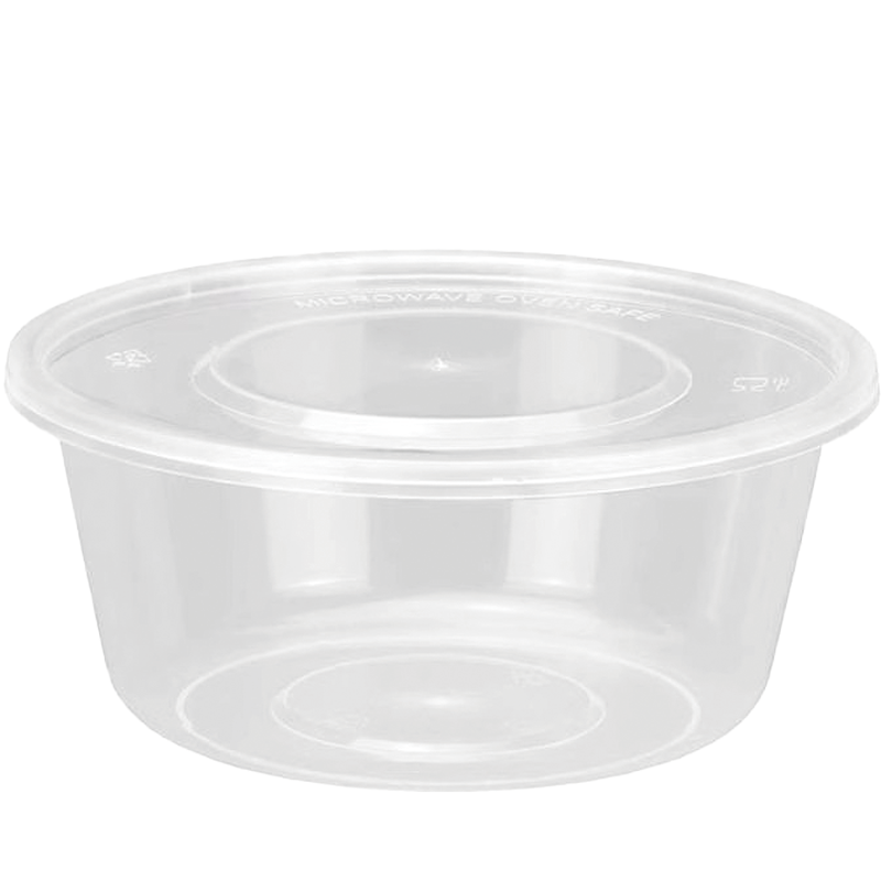 老房太太 一次性餐盒 PP圆型透明 750ml 300套整箱 汤碗 打包盒 塑料饭盒 L266/箱