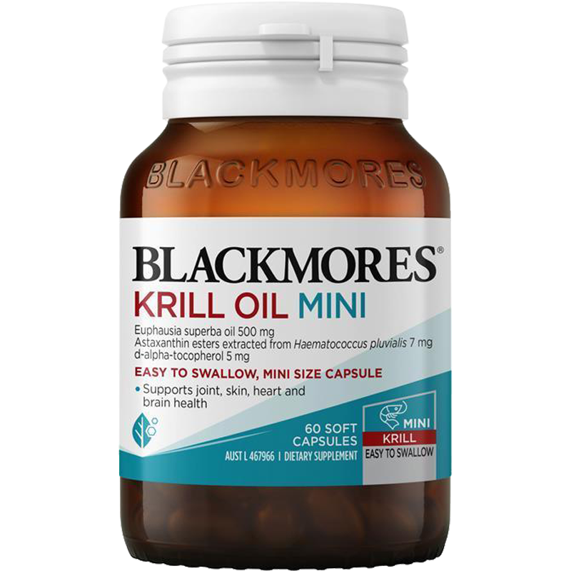 澳佳宝 BLACKMORES 高浓度迷你南极深海磷虾油虾青素胶囊 60粒 1瓶装 心脑血管健康 澳洲进口