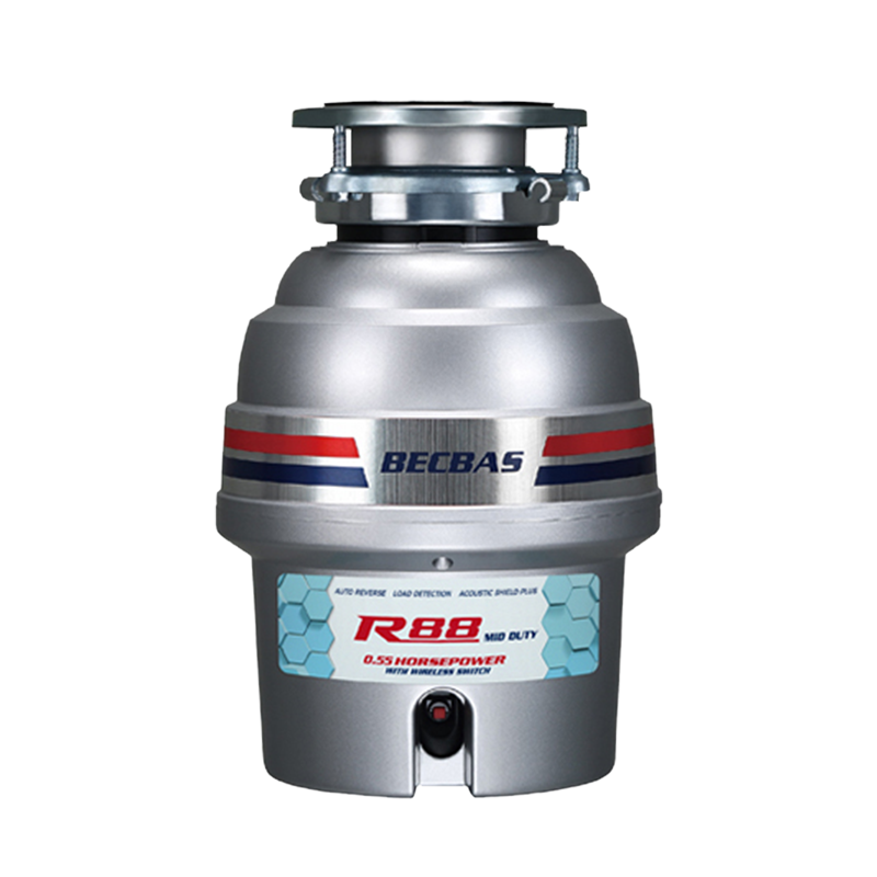 [变频]贝克巴斯垃圾处理器R88 家用厨房食物垃圾处理器水槽厨余粉碎机 自动关机 变频调节 无线开关