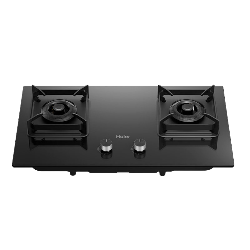 海尔一级能效直燃火双眼燃气灶5.2kw上下进风钢化玻璃台嵌两用高效节能电子脉冲点火