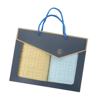 苏宁宜品金丝布边纯棉毛巾两件套褐色 STB544