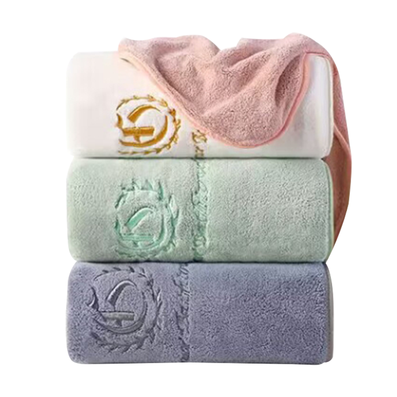 洁丽雅浴巾80*150cm加厚吸水柔软亲肤速干成人大浴巾W1885(颜色随机)