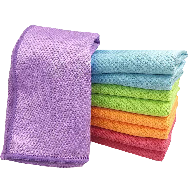 炯毅 鱼鳞抹布擦玻璃清洁吸水毛巾去油污不易掉毛无痕水印毛巾 鱼鳞抹布 30cm*40cm/条