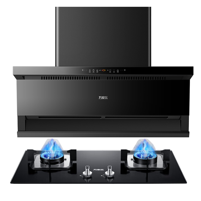 万家乐 26m³顶侧三吸 0动智净油烟机 K5R2+LAY3 26立方大吸力家用吸油烟机 家用灶具两件套装家用