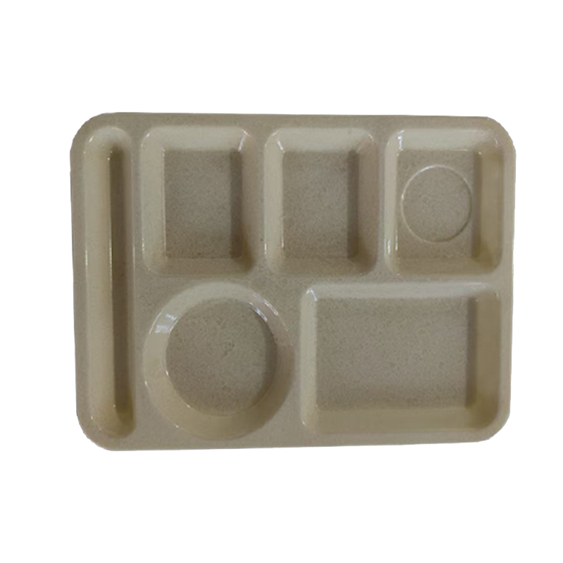 炯毅 快餐盘密胺瓷学生食堂分格餐盘商用密胺餐具自助学校 密胺瓷餐盘 HY122个