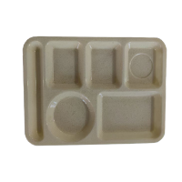 炯毅 快餐盘密胺瓷学生食堂分格餐盘商用密胺餐具自助学校 密胺瓷餐盘 HY122个