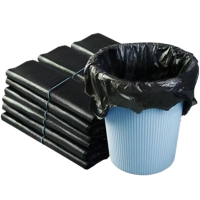 娅秸 背心式黑色提手特制加厚承重垃圾袋每包100个 纯原料垃圾袋 特加厚32*52cm 单位:包