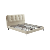 喜临门 - 仙女床 悬浮床主卧双人床进口头层牛皮简约实木排骨架