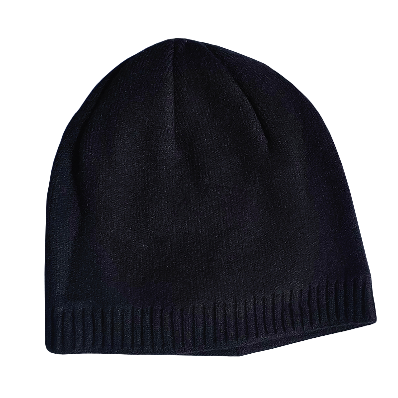 炯毅 冬季毛线帽加绒保暖棉帽户外骑车防寒防风帽针织冷帽 帽子 黑色 均码 个