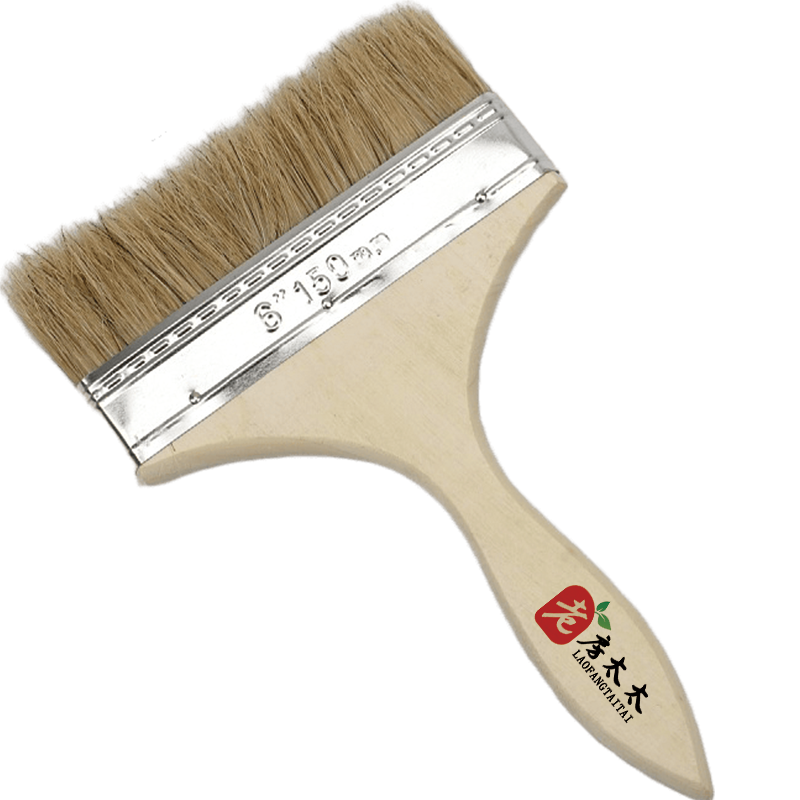 老房太太 加厚猪棕毛刷 猪毛刷 油漆刷 木柄扁油刷 6寸毛宽140mm 清洁扫灰烧烤刷 F12/把
