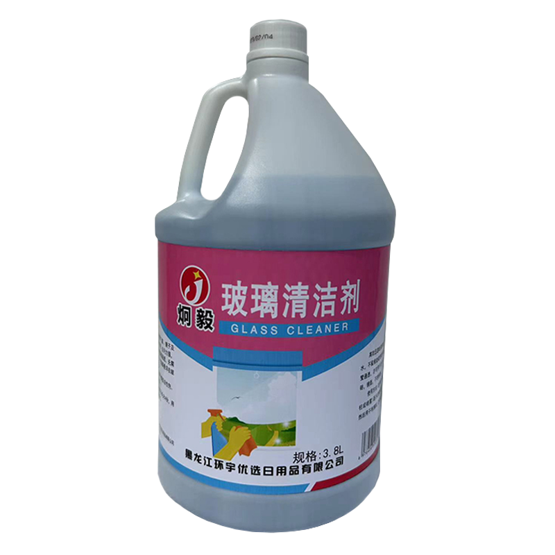 炯毅 多功能玻璃清洁剂玻璃水不留水痕去污防尘大桶强力清洗 玻璃清洁剂 3.8L 桶