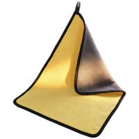 千苏 RH3040 家政保洁抹布双面珊瑚绒带挂绳擦车巾 黄色30*40cm 5条装 500g/㎡