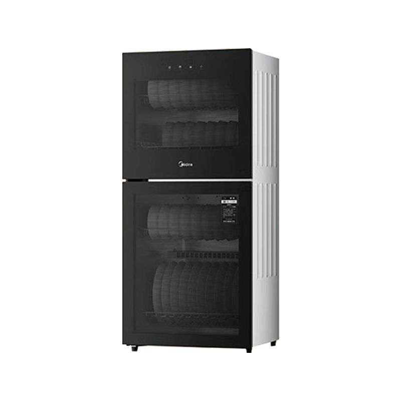 美的(Midea)消毒柜家用厨房餐具碗筷茶杯消烘一体 94L高温二星级消毒上下双门独立控制小型立柜G100