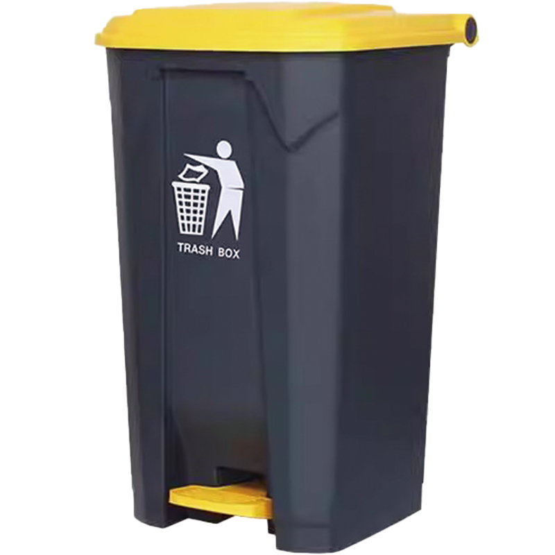 老房太太 垃圾桶 60升 41*46*57cm 塑料翻盖脚踏 厨余分类垃圾桶 垃圾箱 L100/个