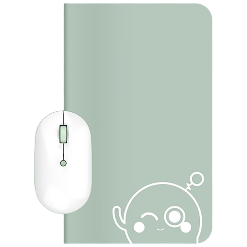华硕a豆无线鼠标+鼠标垫套装 智能DPI按键 磁吸上盖设计 鼠尾草青
