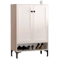 锦北家用钢制鞋柜带抽屉入户门储物柜子大容量铁艺收纳柜-两门压型