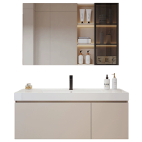 汉德斯科卫浴柜浴室柜组合实木智能镜柜下挂一体陶瓷盆柜简约吊柜挂墙式家用卫生间洗漱台洗脸盆洗手盆柜YLG016