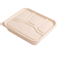 老房太太 可降解一次性餐盒 四格 1000ml(200套整箱)可冷藏加热密封防漏打包盒 L264/箱