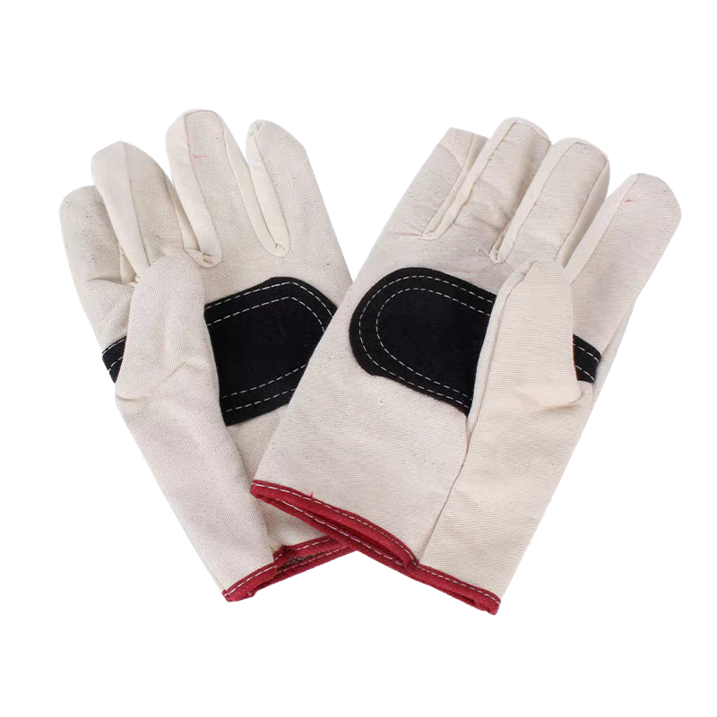 历途科技 加皮加厚复合帆布手套 均码 双