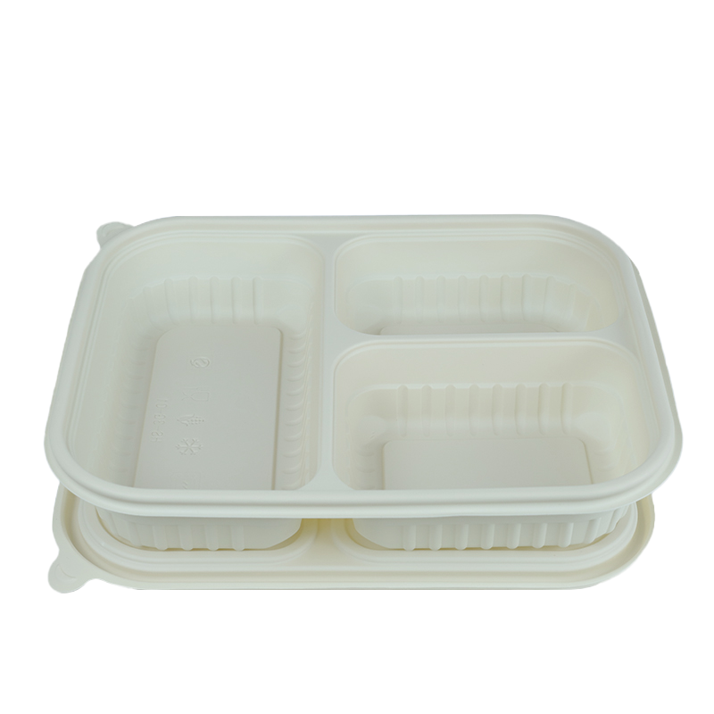 熊晟 一次性环保快餐打包盒 三格1200ml 200个/箱